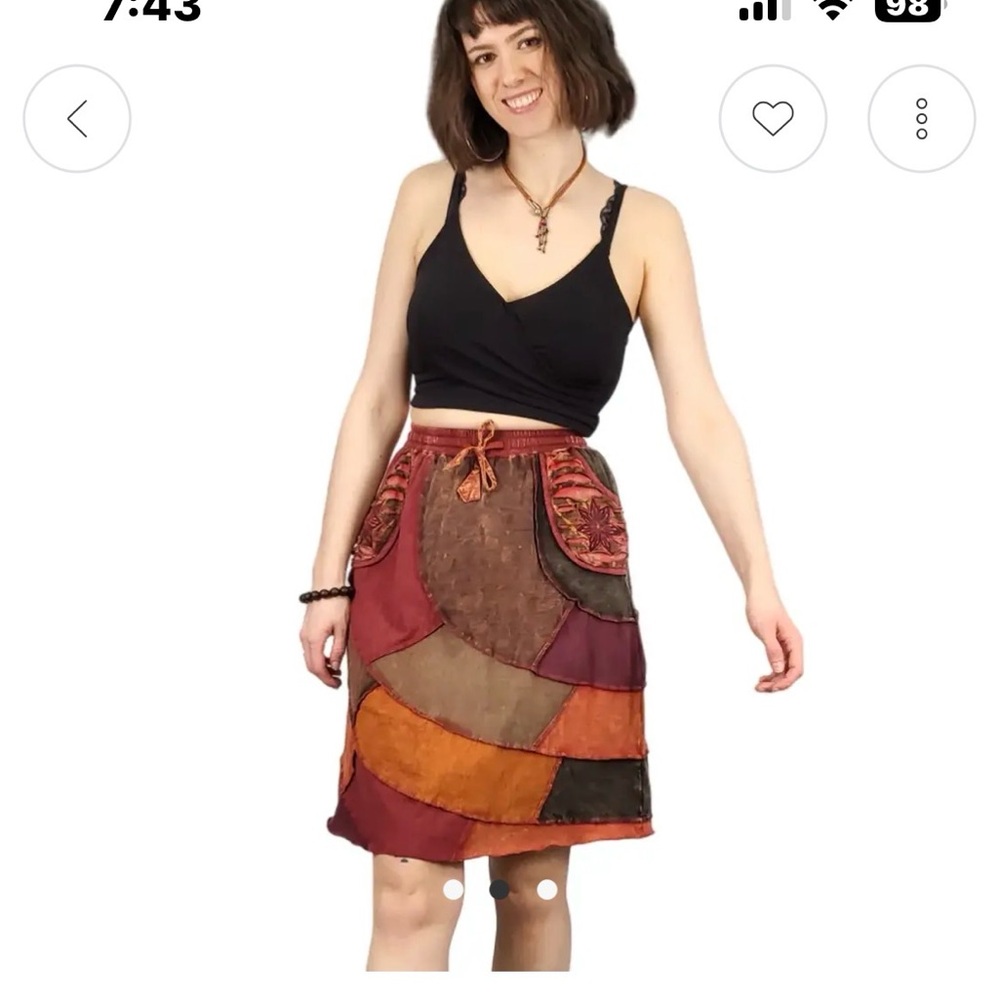 🔥237–NWT Bohemian Patchwork A-Line Skirt - Multicolor